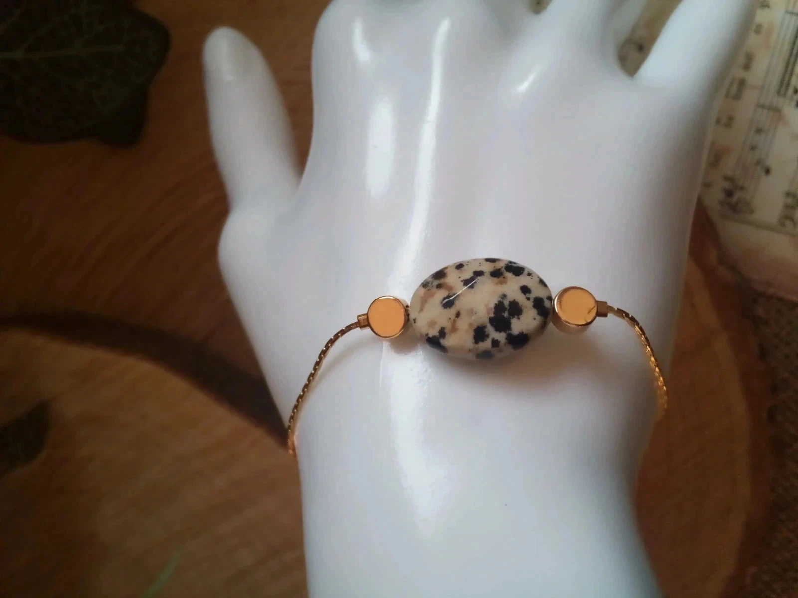 Bracelet jaspe dalmatien – photo 3